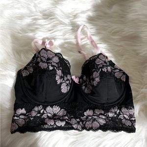 Adore me black/pink lace bra size 30 D